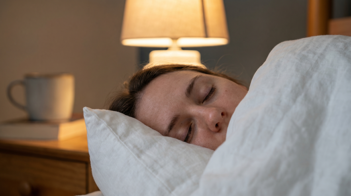 Rostro sereno durmiendo sobre la almohada