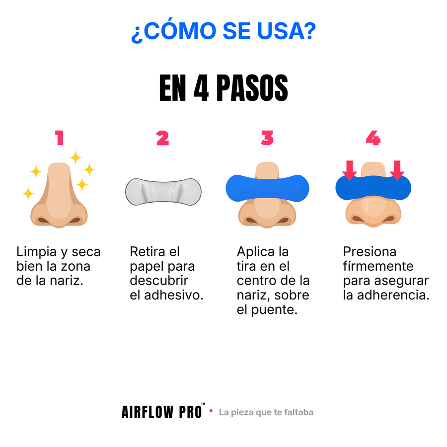Tiras Nasales AirFlow Pro · Color Azul — Pack 30 unidades