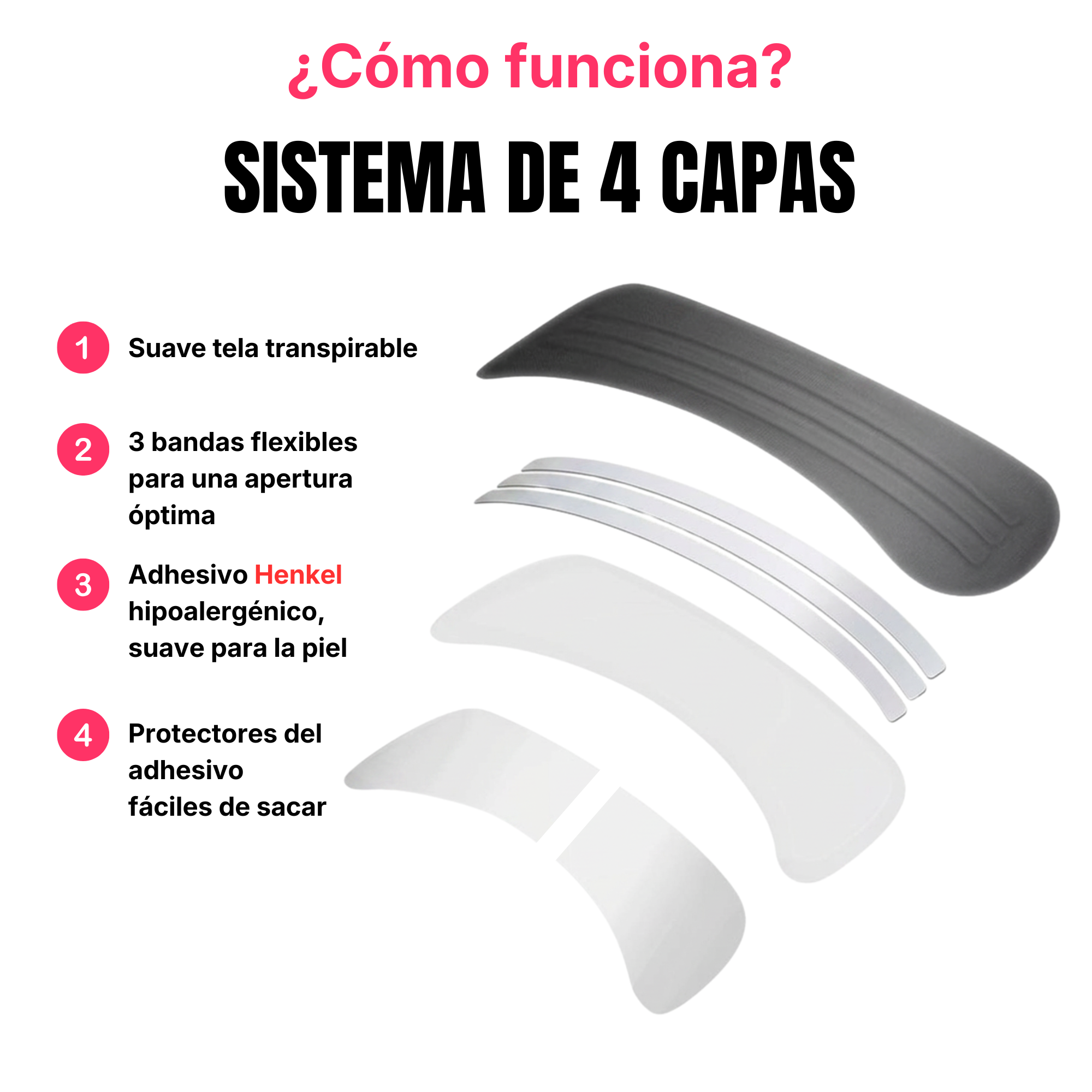 Tiras Nasales AirFlow Pro · Color Negro — Pack 30 unidades