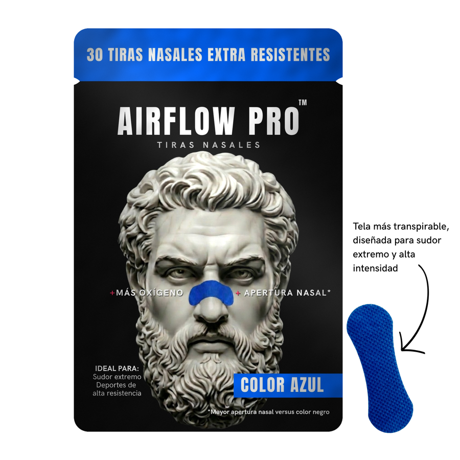 Tiras Nasales AirFlow Pro · Color Azul — Pack 30 unidades