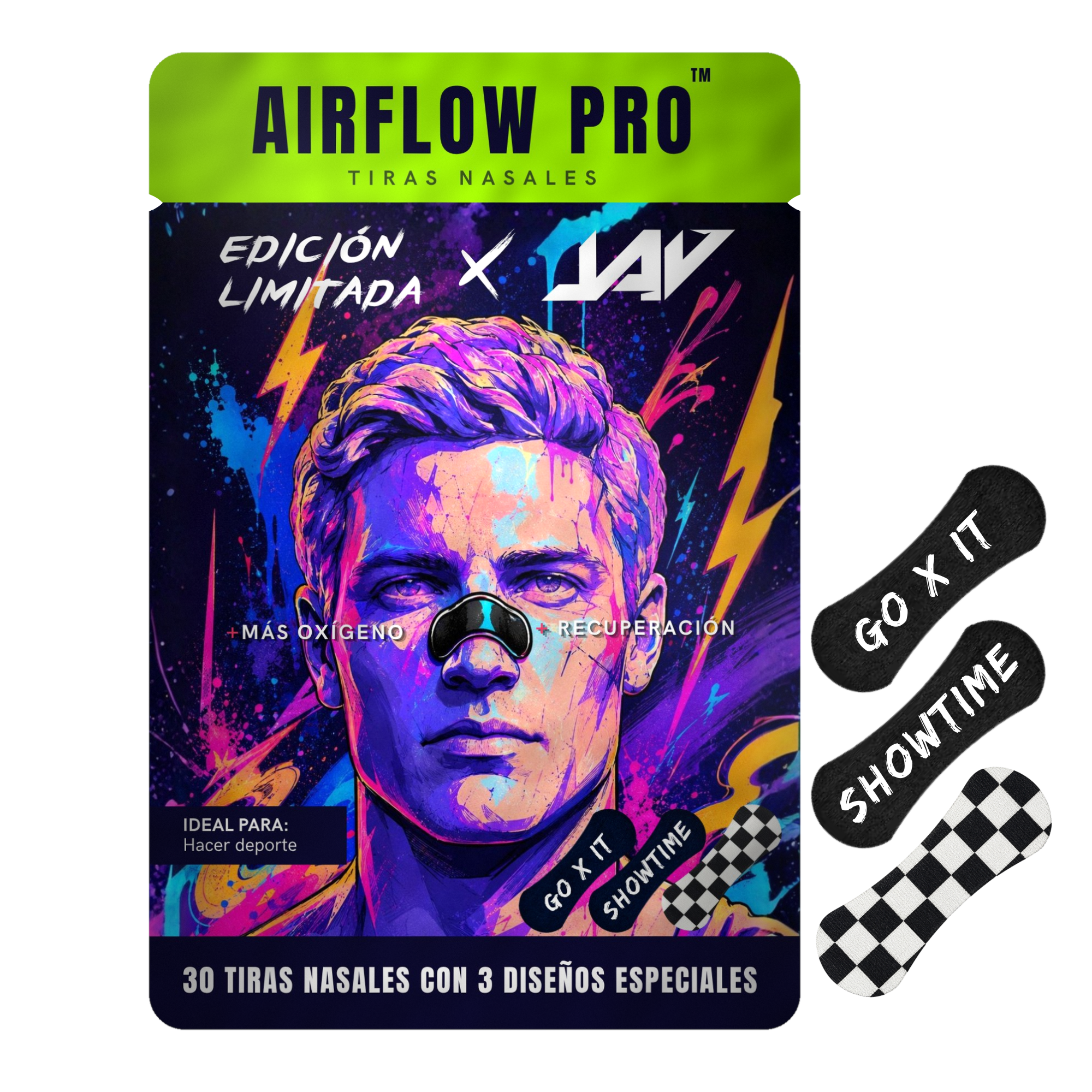 Tiras Nasales AirFlow Pro · Edición Especial JAV — Pack 30 unidades