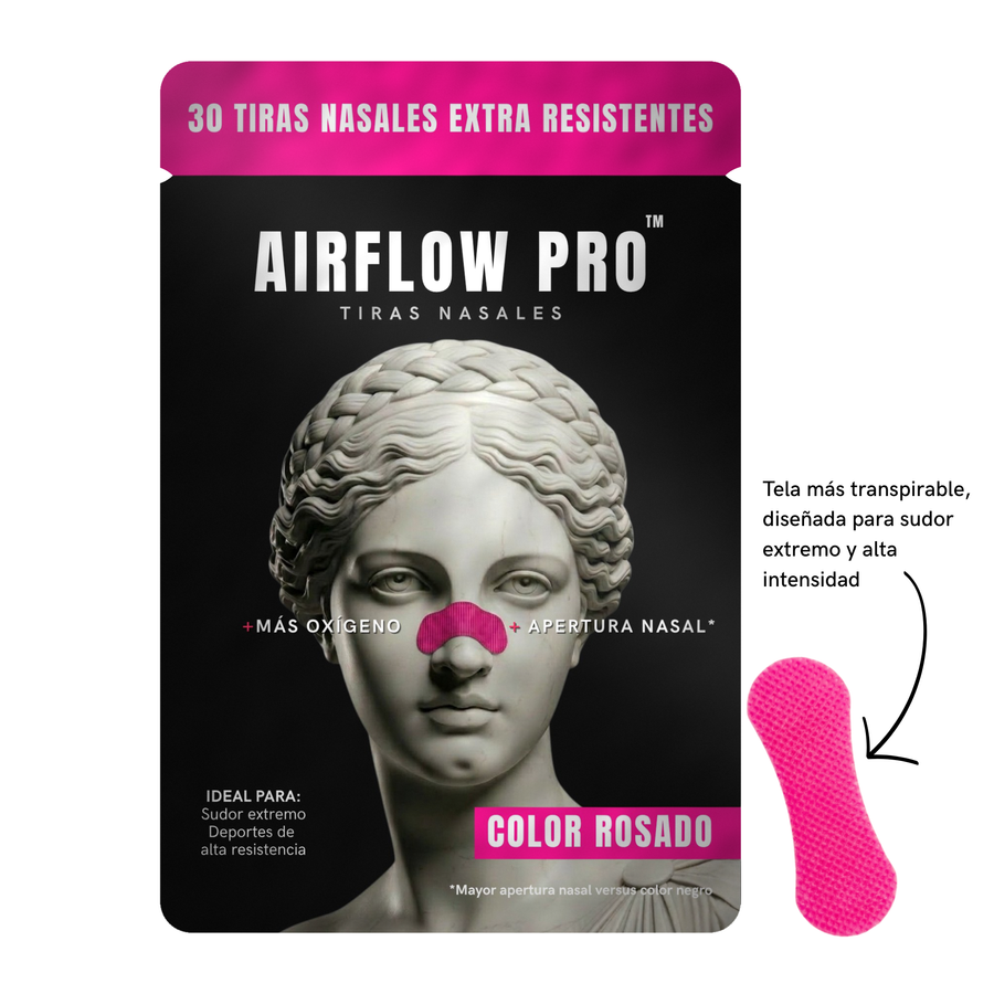Tiras Nasales AirFlow Pro · Color Rosado — Pack 30 unidades