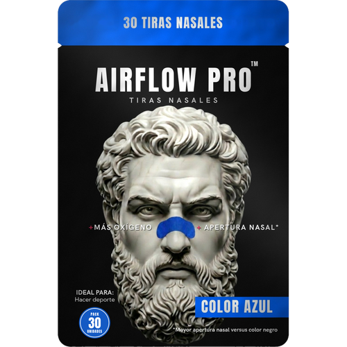 Pack AirFlow Pro Color Azul, 30 tiras nasales, ideal para hacer deporte